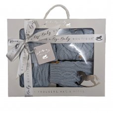 C05709: Baby Boys Knitted 4 Piece Outfit In A  Luxury Gift Box (NB-6 Months)